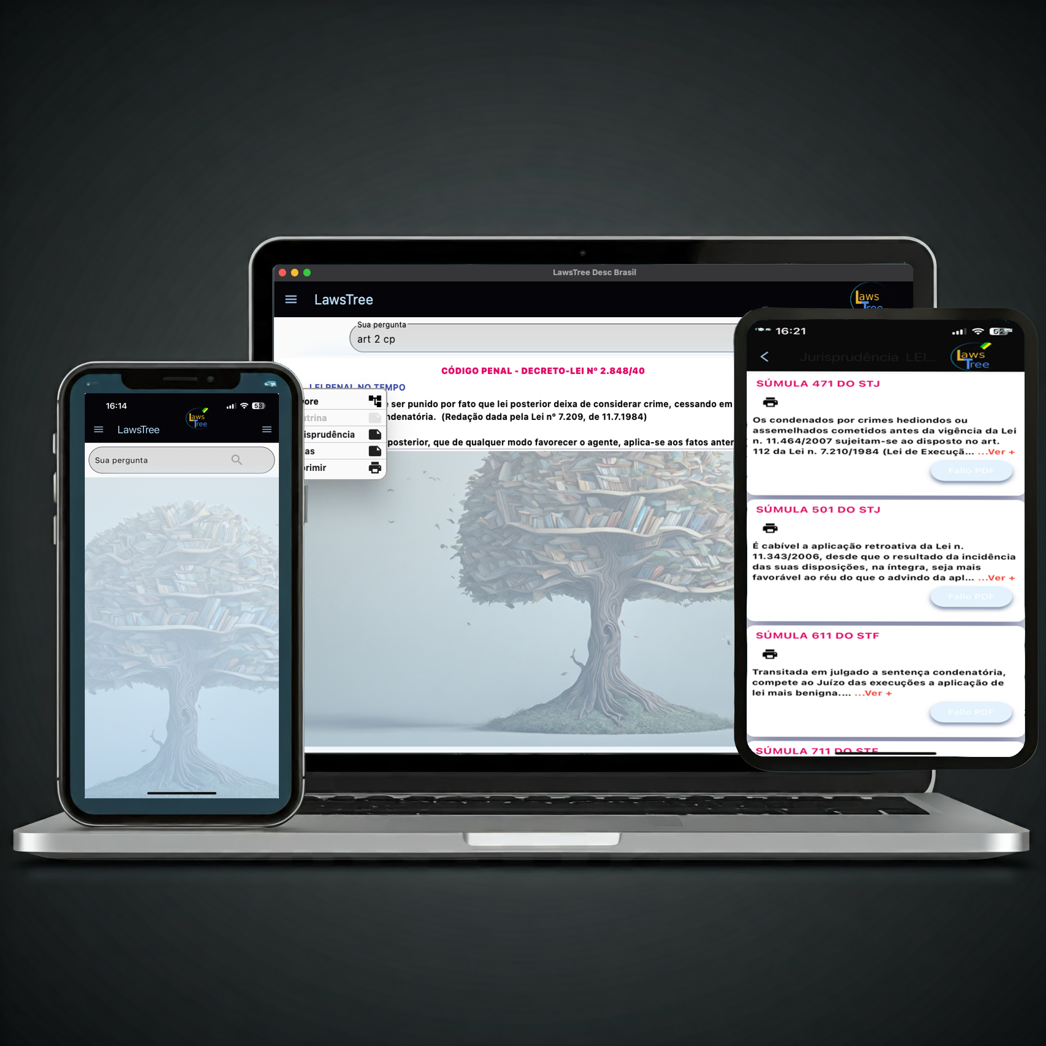 Laptop mostrando a plataforma Lawstree