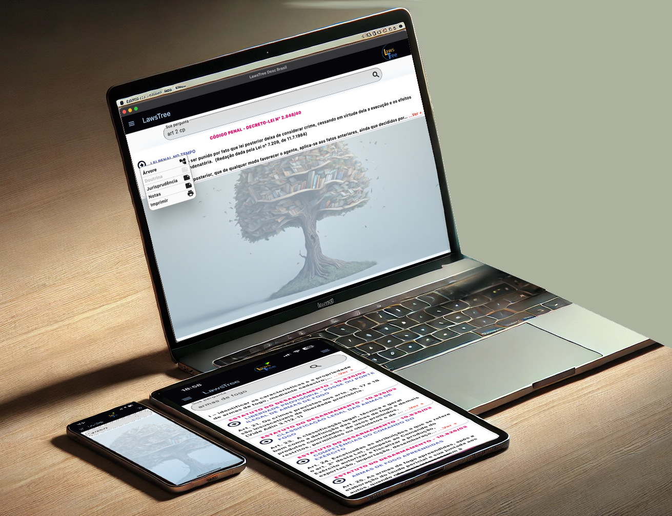 Laptop mostrando a plataforma Lawstree